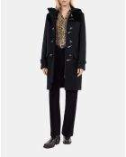 Caban à capuche noir