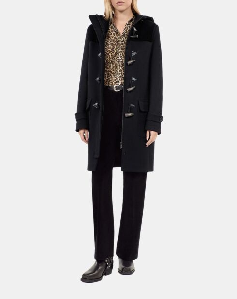 Caban à capuche noir