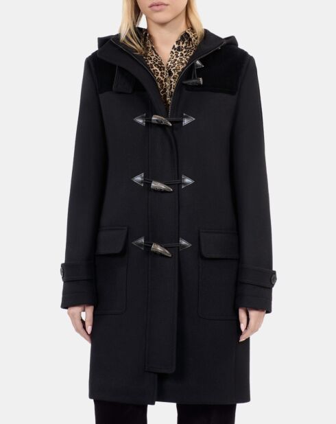 Caban à capuche noir