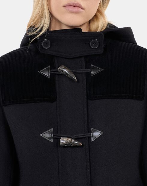 Caban à capuche noir