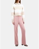 Pull à rayures en coton beige et écru