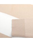 Pull à rayures en coton beige et écru