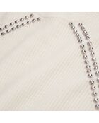 Pull en cachemire côtelés avec studs écru
