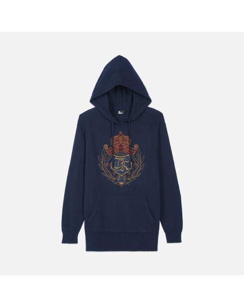 Pull à capuche bleu marine