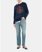 Pull à capuche bleu marine