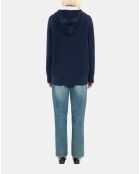 Pull à capuche bleu marine