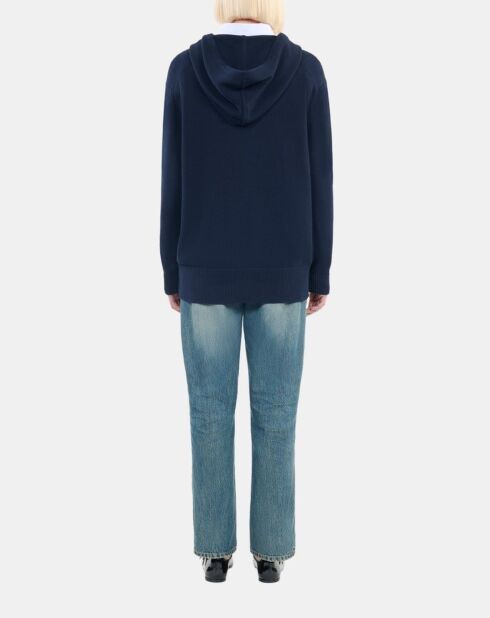 Pull à capuche bleu marine