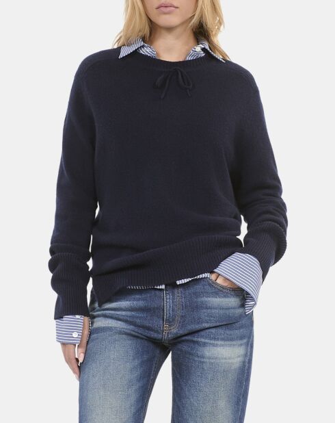 Pull en cachemire bleu marine