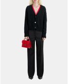 Cardigan en mélange de laine torsadé noir