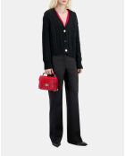 Cardigan en mélange de laine torsadé noir