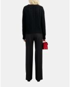 Cardigan en mélange de laine torsadé noir