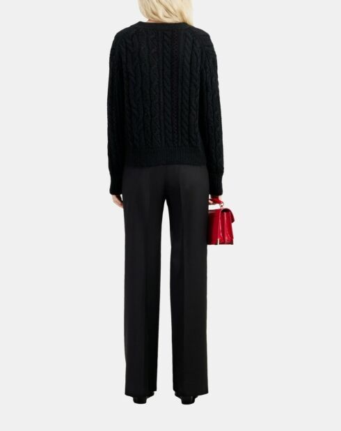 Cardigan en mélange de laine torsadé noir