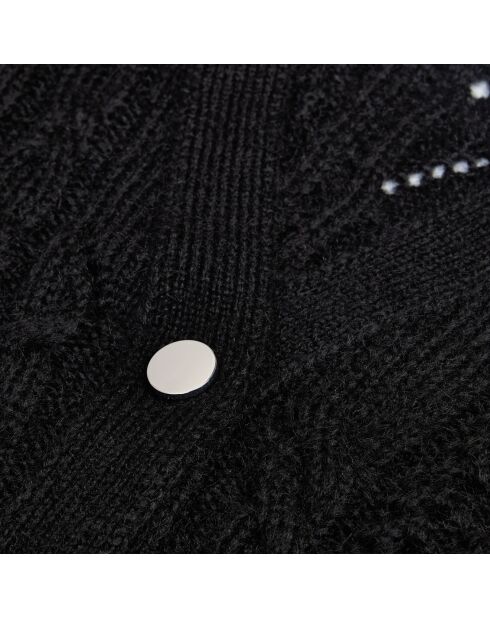 Cardigan en mélange de laine torsadé noir