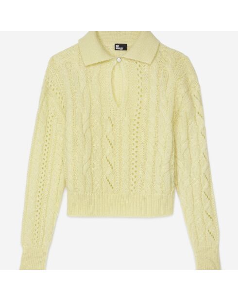 Pull en laine mélangée jaune