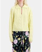 Pull en laine mélangée jaune