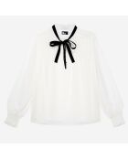 Top écru avec détail en velours blanc cassé