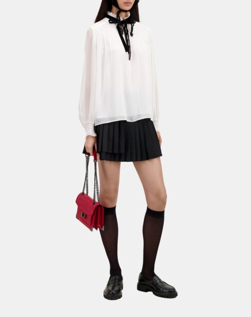 Top écru avec détail en velours blanc cassé