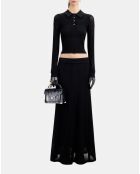 Polo en maille ajourée noir