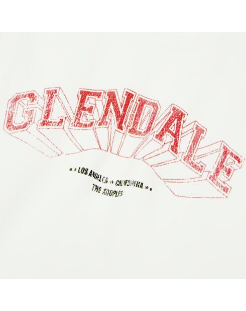 Sweatshirt avec sérigraphie écru