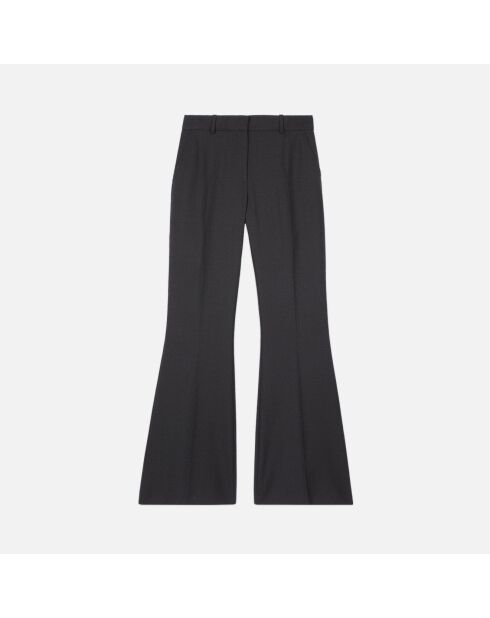 Pantalon tailleur en laine mélangée noir