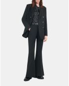 Pantalon tailleur en laine mélangée noir