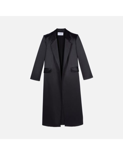 Manteau The Kooples x Carolina Ritzler en satin noir