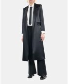 Manteau The Kooples x Carolina Ritzler en satin noir