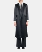 Manteau The Kooples x Carolina Ritzler en satin noir