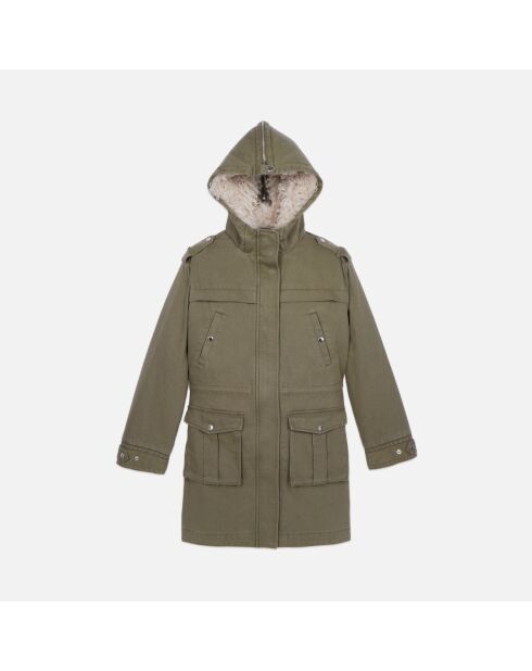 Parka à capuche kaki
