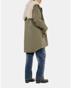 Parka à capuche kaki