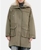 Parka à capuche kaki