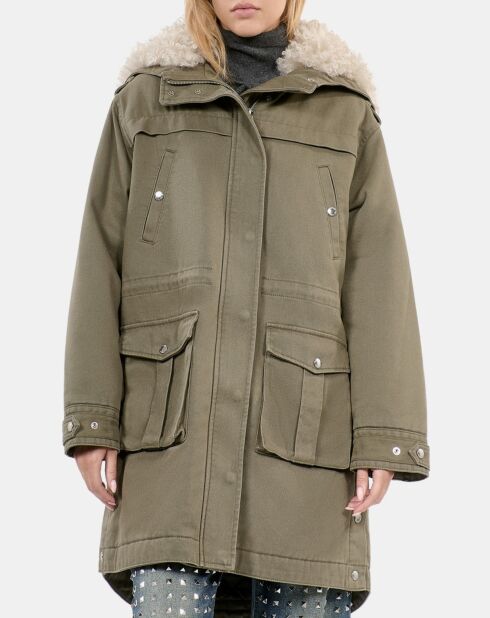 Parka à capuche kaki