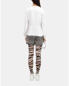 Top avec plissage écru