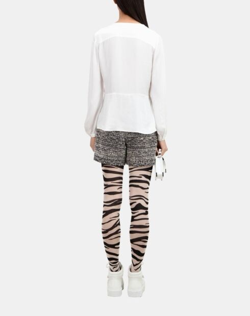 Top avec plissage écru