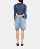 Bermuda en denim bleu