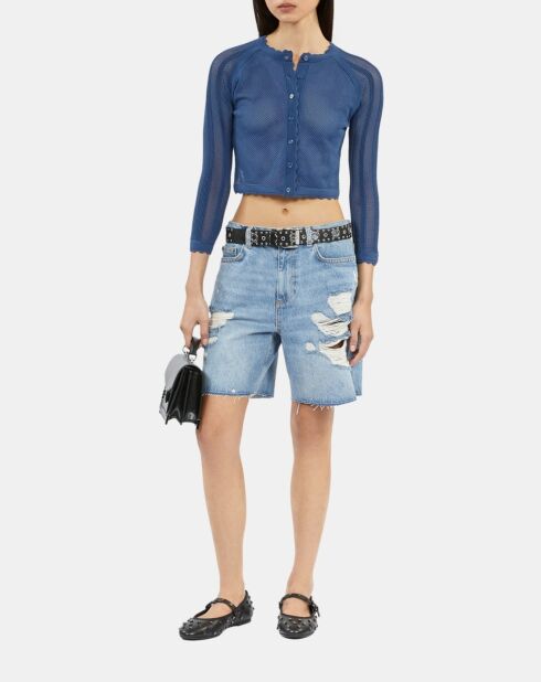 Bermuda en denim bleu