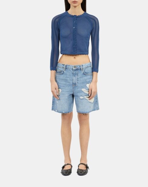 Bermuda en denim bleu