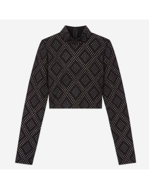 Top à strass noir