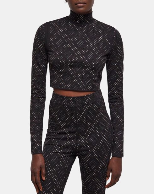 Top à strass noir