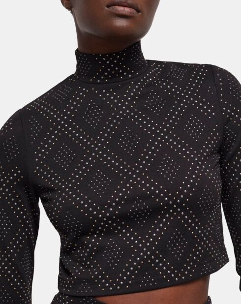 Top à strass noir