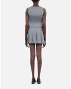 Gilet en laine avec laçage gris