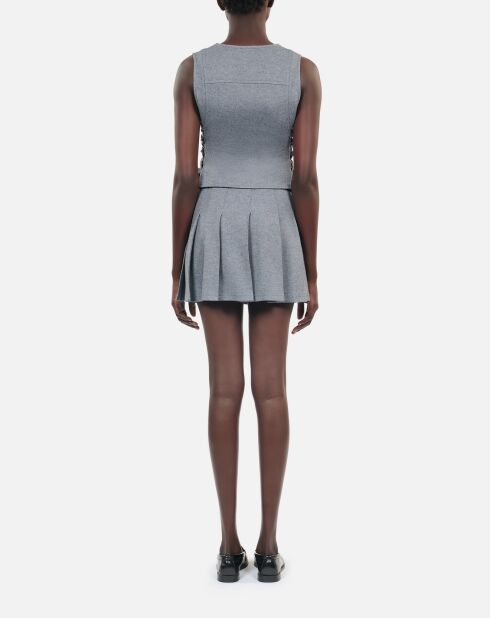 Gilet en laine avec laçage gris