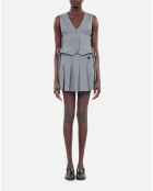 Gilet en laine avec laçage gris