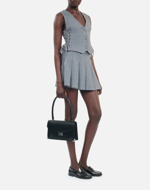 Gilet en laine avec laçage gris