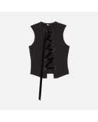 Top avec laçage noir