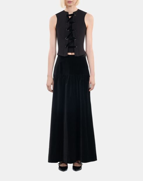 Top avec laçage noir