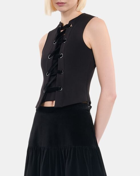 Top avec laçage noir