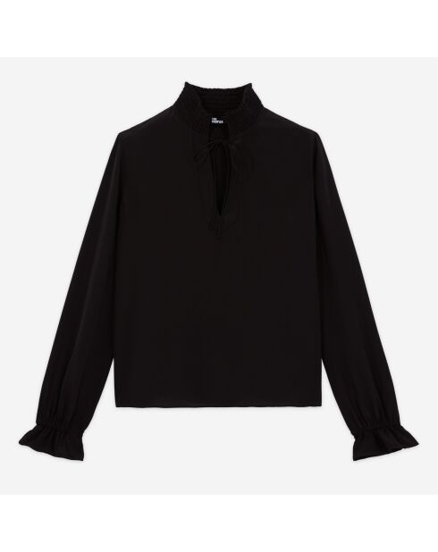 Blouse en soie noire