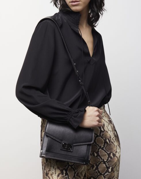 Blouse en soie noire