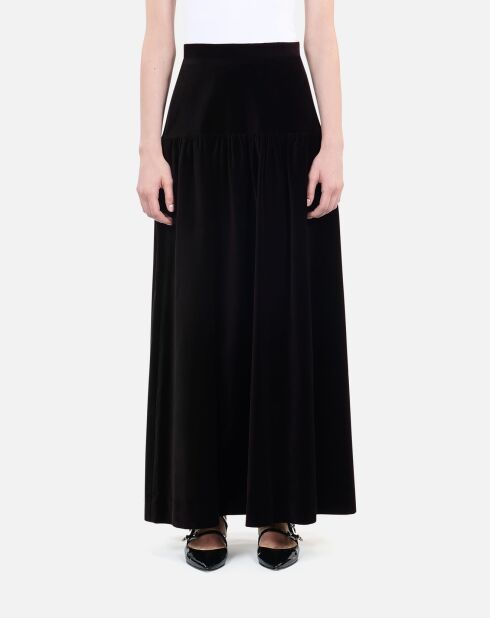 Jupe longue en velours noire